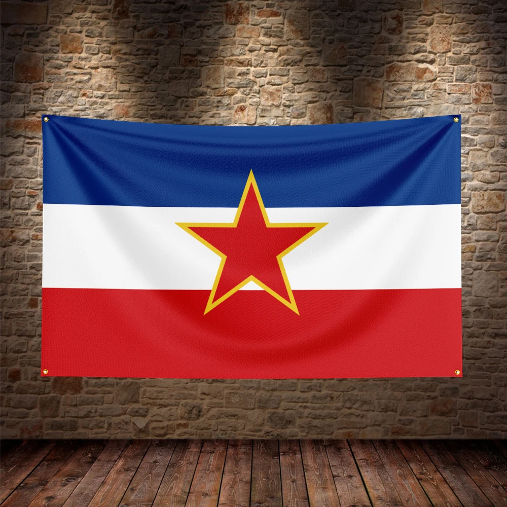 Yugoslavia North Macedonia Bosnia and Herzegovina Serbia Slovenia Croatia Kosovo Montenegro Vojvodina flag wall decoration