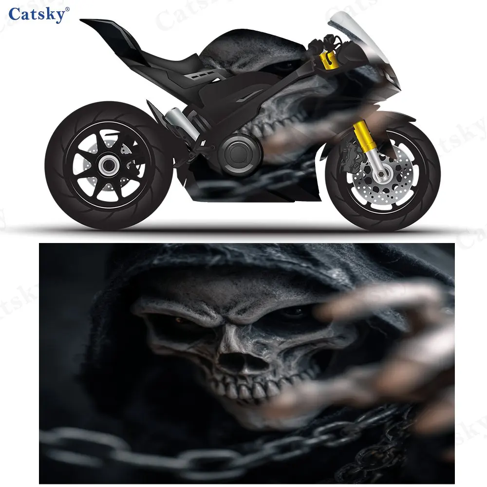 

Chain Skeleton Motorcycle Sticker, Detachable Sticker, Universal For Motorcycles, Durable And Scratch Resistant PVC, Long-lastin