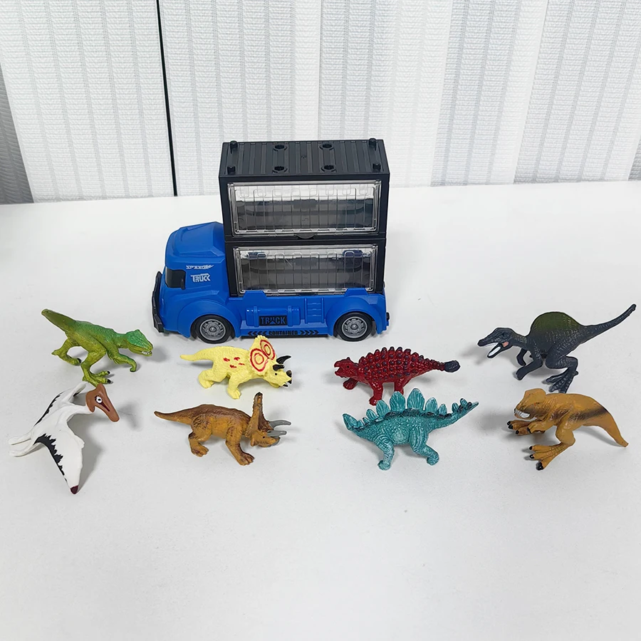 

Детский игрушечный автомобиль-трейлер, контейнер, игрушечный автомобиль-динозавр, модель динозавра, детская игрушка для мальчика, Рождественский подарок