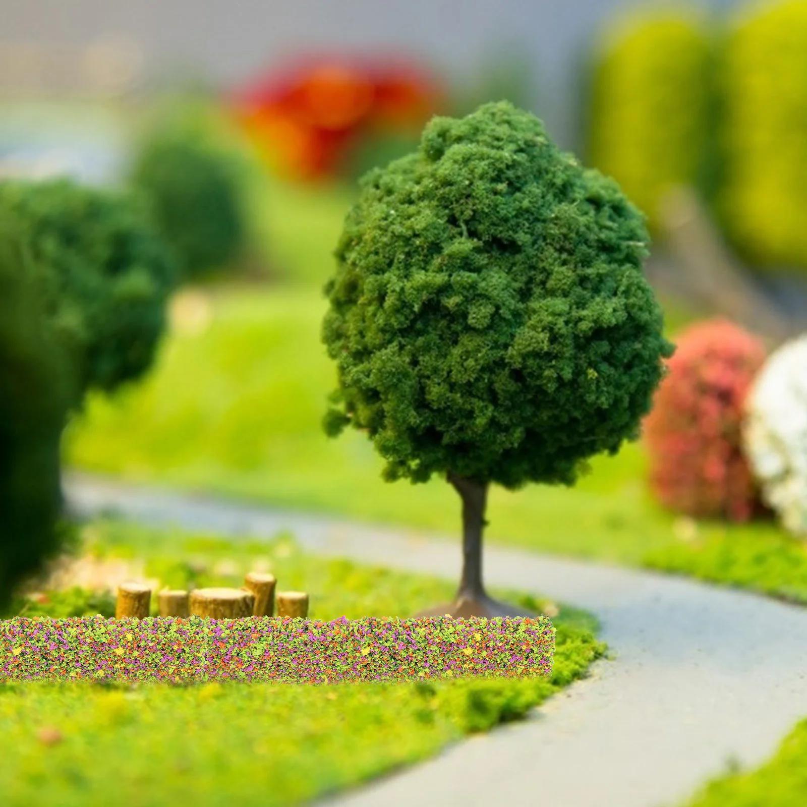 

15Pcs Fake Shrub Strips Decor Simulation Landscape Bush Cluster for Micro Garden Railway Scene Artificial Vegetation Ornament