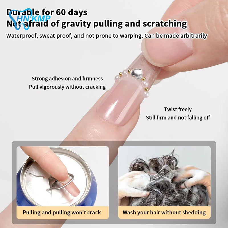 Sneldrogende stevige nagellijm met verwijderaar voor druk op nagels Tips Geen behoefte aan UV-lamp Langdurige nepnagelslijm