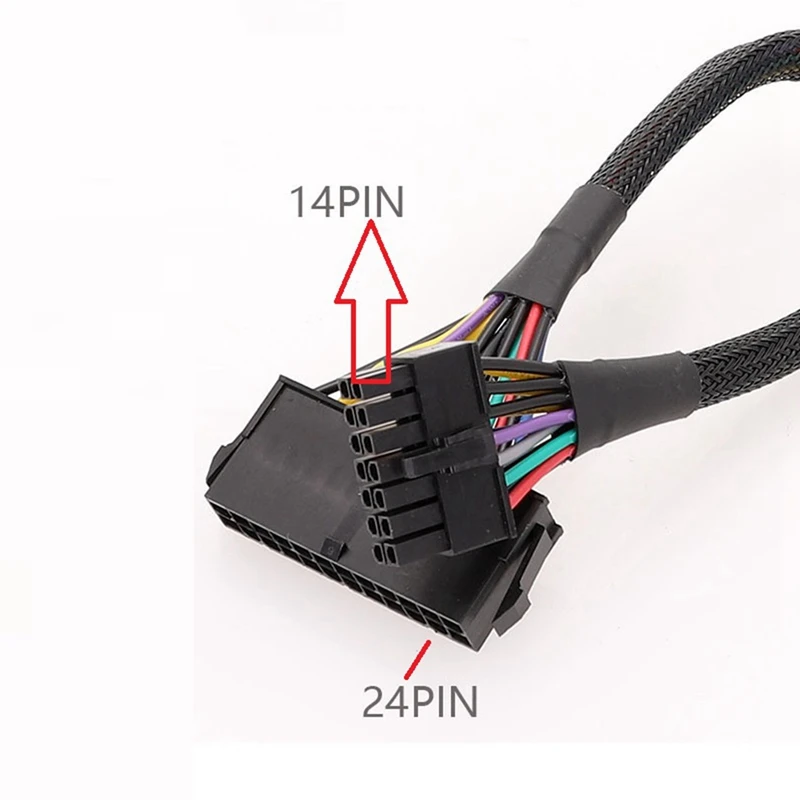 ATX 24Pin To 14Pin Power Supply Cable Braided Sleeved Cable For Lenovo Q77 B75 A75 Q75 Motherboard