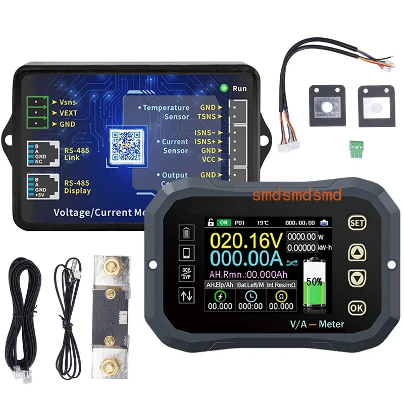 KG140F 400A Battery Monitor with Shunt 0‑120V Voltage Current Meter Support APP Control Capacity Coulomb Meter Battery Tester