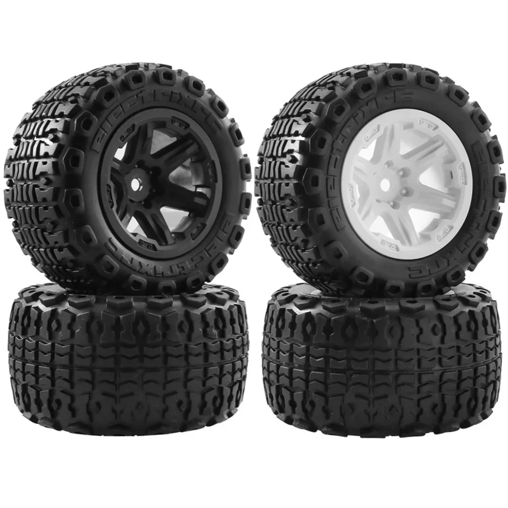 4pcs 1/16 MJX Hyper Go H16 16207 16208 16209 16210 4pcs 104mm Rubber Wheel Tire Tyre 12mm Hex 1:16 RC Car Upgrade Parts