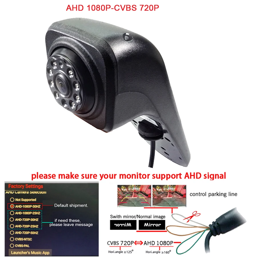 

1920*1080P AHD IR light Car Brake Light Rear view camera For VW CRAFTER 2015 2016 2017 MAN TGE (2017-Current)van CVBS 720P HD