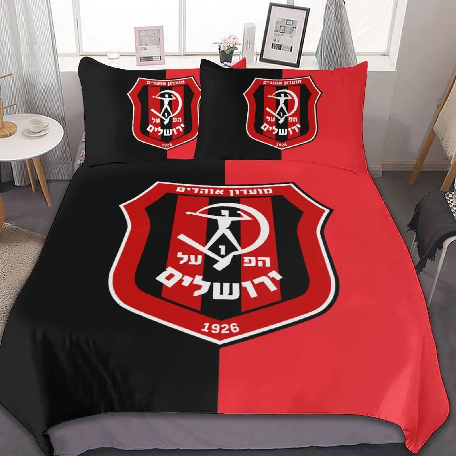 3D Printed Hapoel Jerusalem Bedding Set Pillowcase Duvet Cover Double Twin Full Queen King Adult Kids Bedclothes Quilt Cover