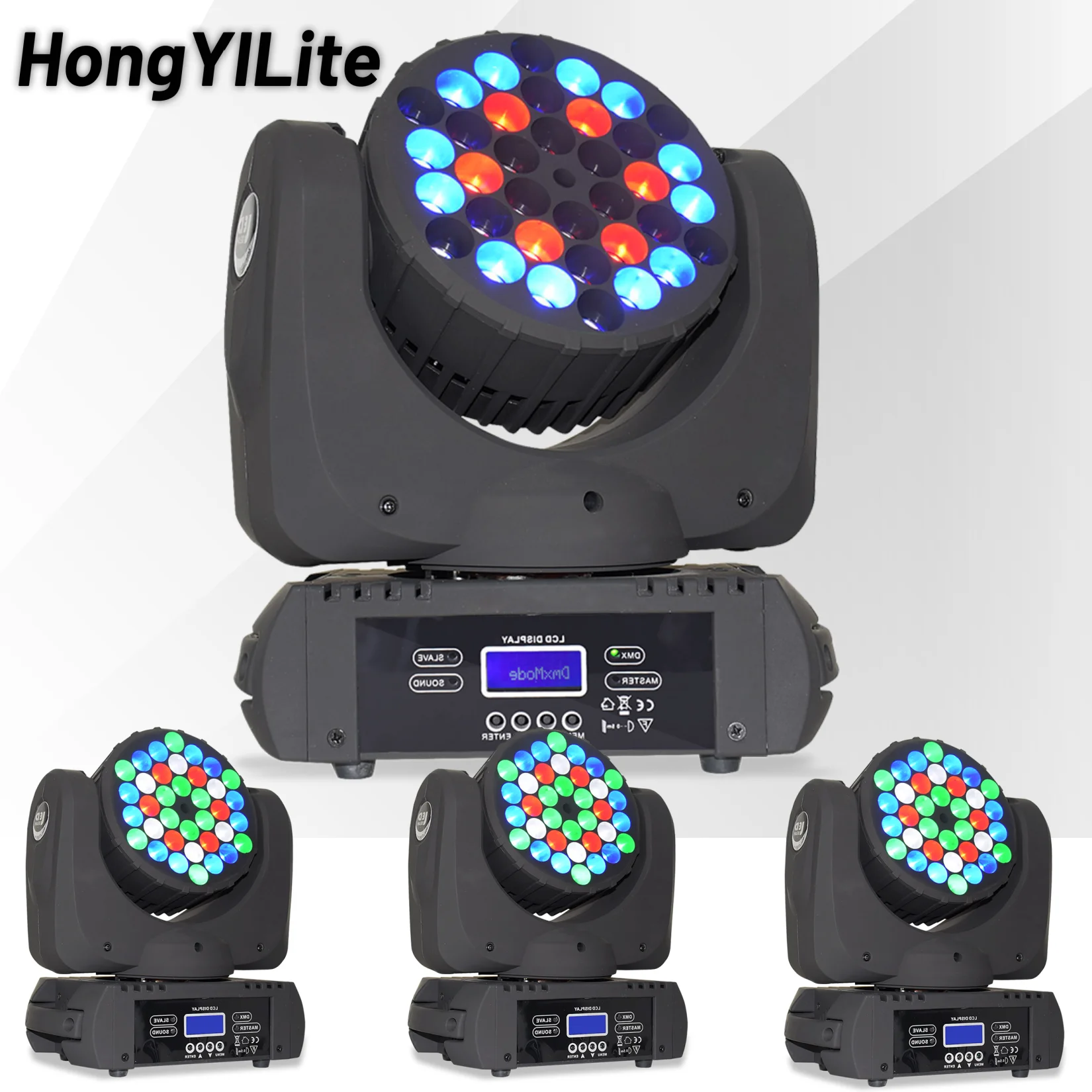 

HongYiLite светильник с подвижной головкой 36x3 Вт RGBW DMX DJ профессиональная сценическая стирка со звуковой активацией точечное освещение для дискотеки