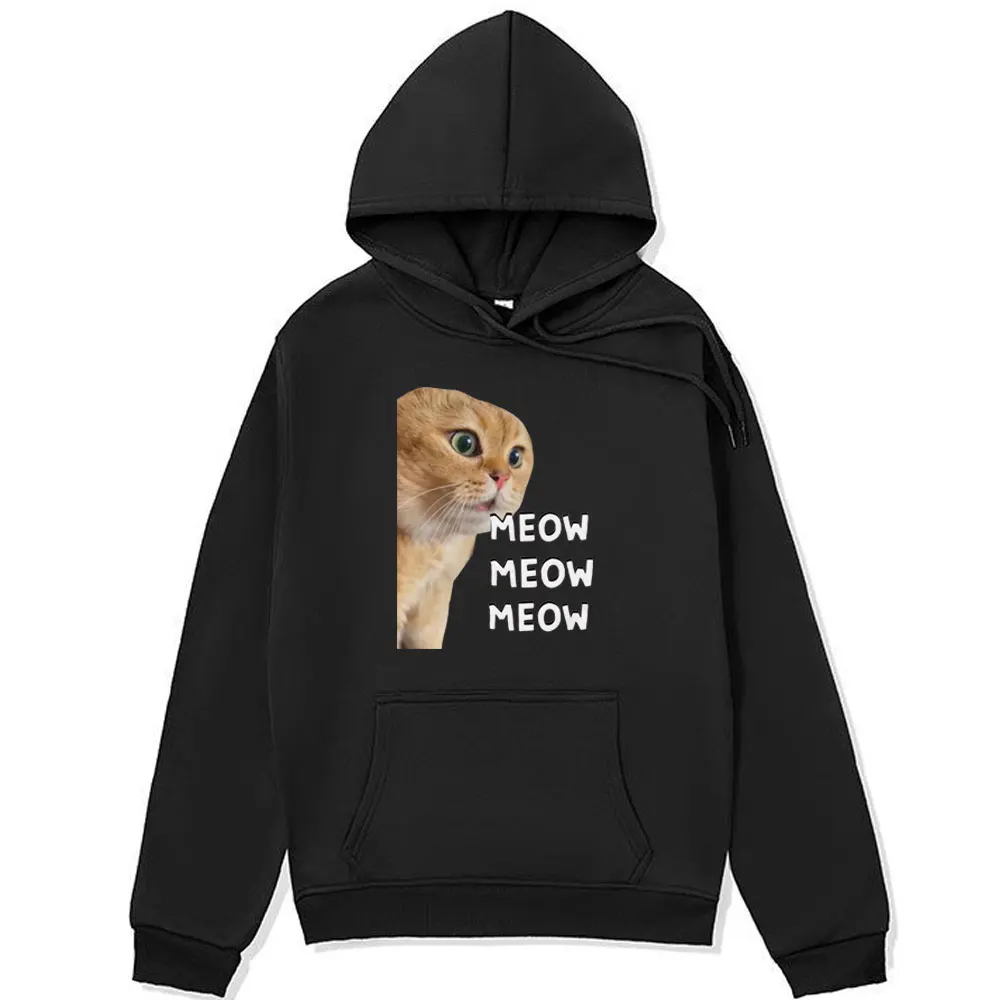 

Talking Meme Cat Funny Hoodie Man Fashion Oversized Sweatshirt Cartoon Cute Harajuku Hoody Long Sleeve Fleece Pullover Men Women