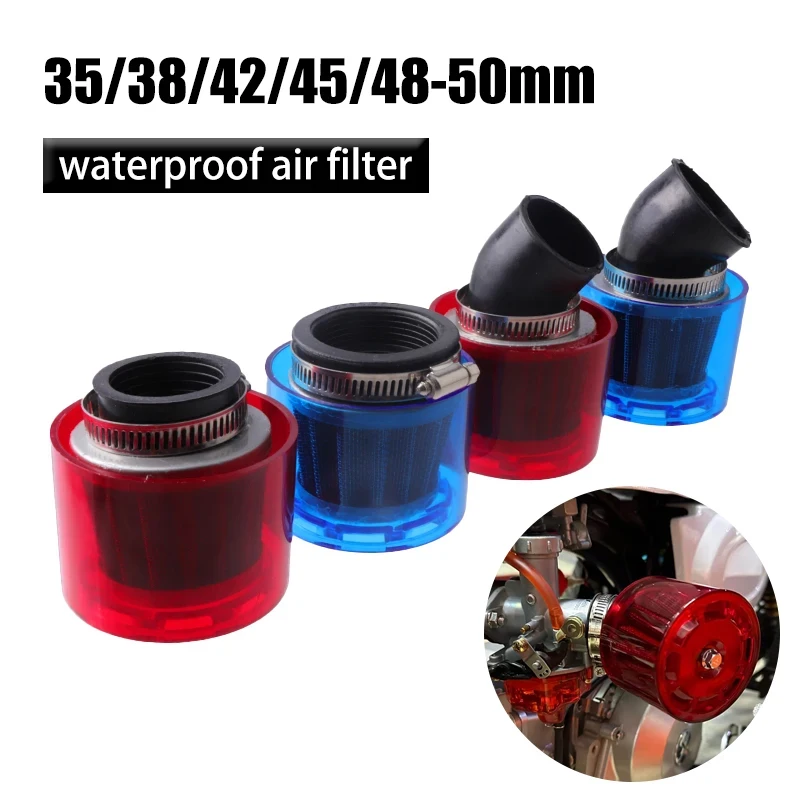 Filtro de aire impermeable para motocicleta Pit Dirt Bike ATV 35MM 38MM 43MM 125cc-250cc filtro de aire Universal a prueba de salpicaduras para motocicleta