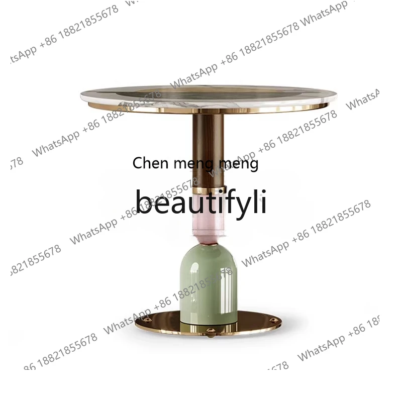 

Light luxury negotiation table coffee table marble model room restaurant round table reception round H