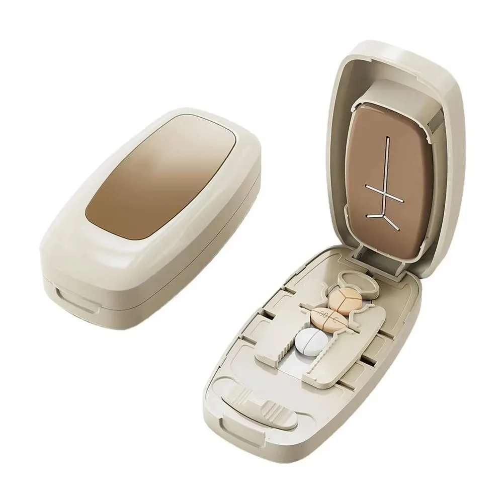 2/3/4-in-1 Pill Cutter Box Portable Dust-proof Medicine Cutter Multi-functional Precise Cutting Pill Storage Box Daily Use