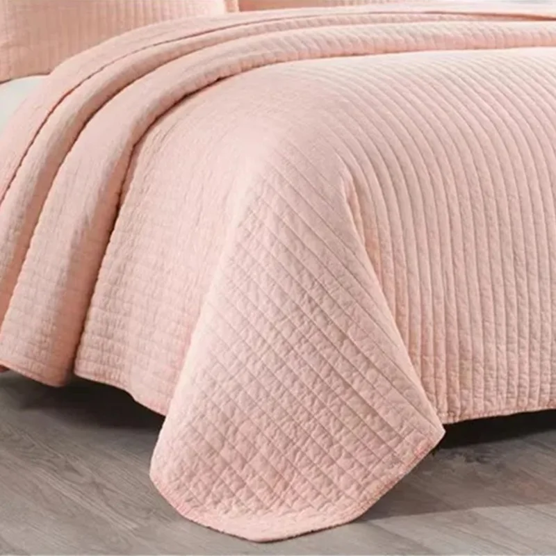Colcha listrada na cama conjunto de colcha de algodão reversível acolchoado capa de cama queen king size cobertor acolchoado lance colchão topper