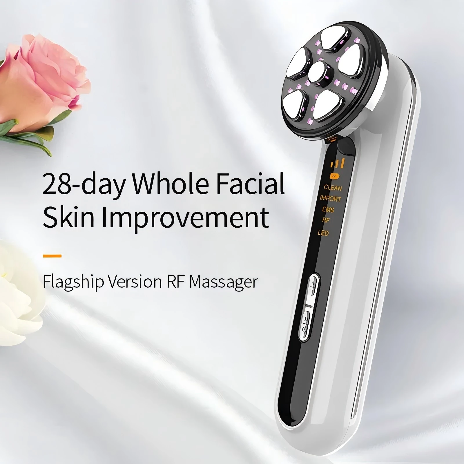 جهاز تجميل الوجه والرقبة بالضوء الأحمر 4 في 1، أداة تدليك الوجه متعددة الوظائف للعناية بالبشرة للانتفاخ وشد البشرة #1