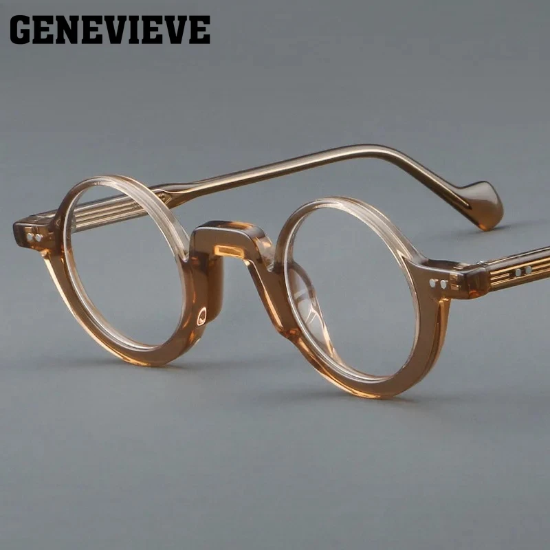GENEVIEVE Fashion New Geometric Round Small Frame Design Anti-Blue Light Photochromic Eyewear Customizable Prescription
