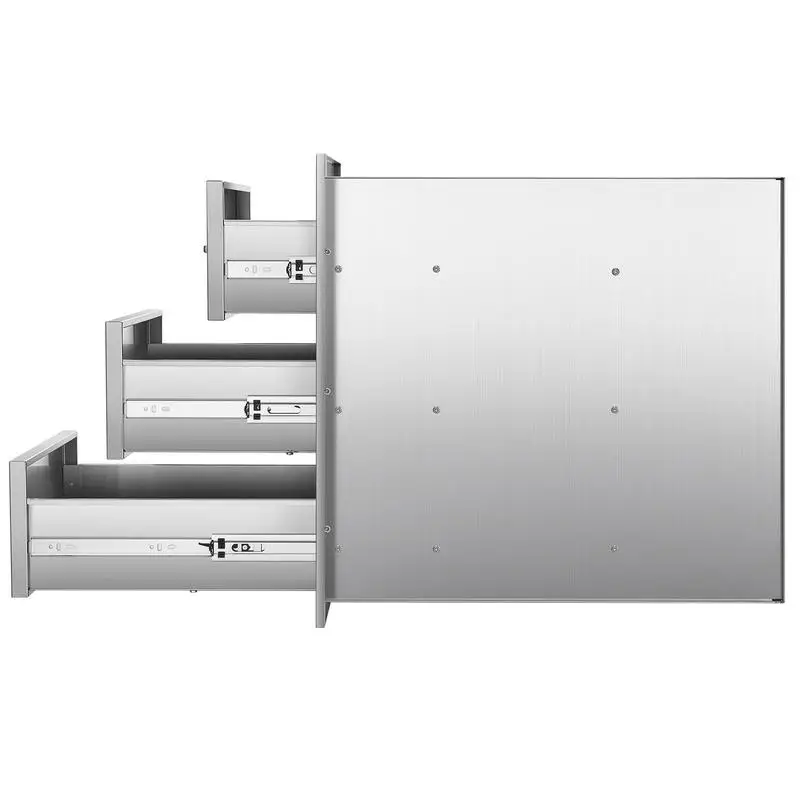

Outdoor Kitchen Drawers 18.11" W x 23.23" D x 23.23" H, Triple-Access Stainless Steel Modular Drawer Cabinet with Handles, BBQ Island Drawer for Outdoor Kitchen or BBQ Island Patio Grill Station