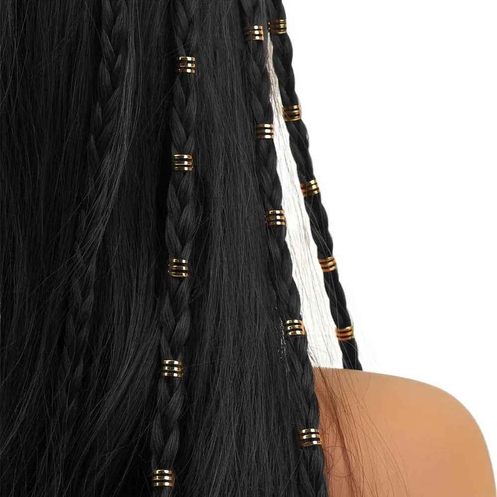 

40pcs Dread Locks Hollow Out Hair Ring Hair Braiding Gold Dreadlocks Beads Charm DIY Hair Braid Tubes for Braids