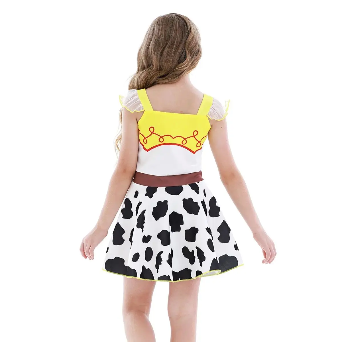 Jessie Costume for Little Girls Cowgirls Dress Up Birthday Party Lace Ruffle Sleeve Outfits