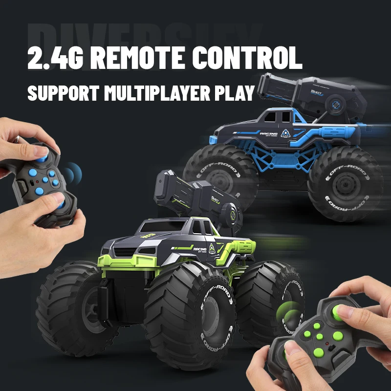 DWI DOWELLIN 2.4G water shooting remote control amphibious vehicle remote control waterproof stunt car toy children\'s gift