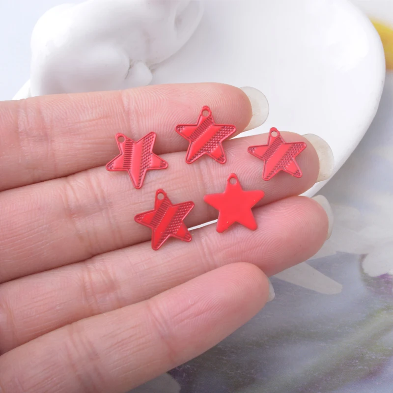 30 Stück AB1113 12*12mm Messing-Sternanhänger, dünn, hellgoldfarben, für DIY-Schmuck, Ohrring-Zubehör – Detail 9