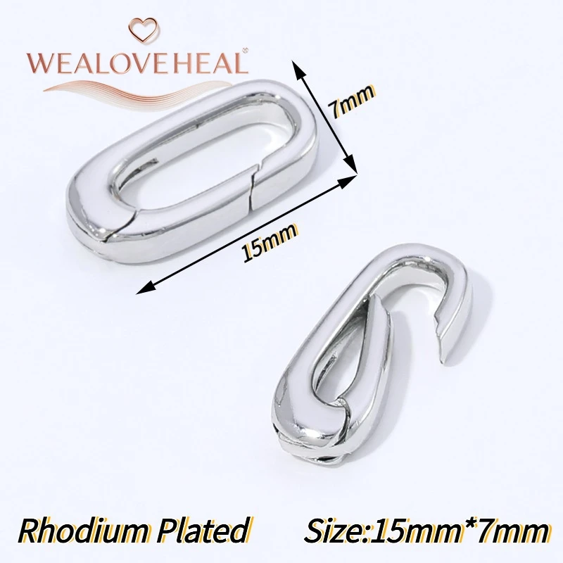 Hochwertige 18K vergoldete Messing-Karabinerhaken in Kreis-, Oval- und Herzform mit Druckverschluss für DIY-Schmuckherstellung. – Detail 30