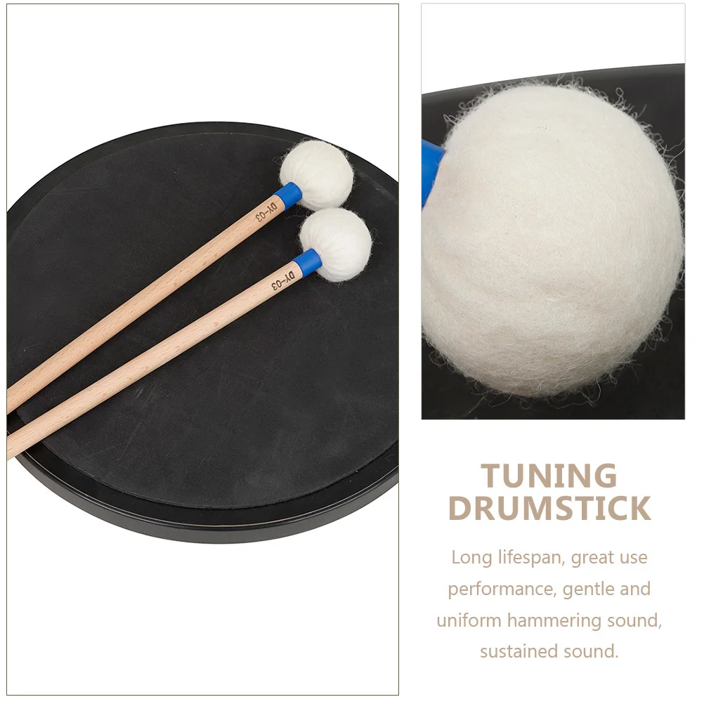

2Pcs Drum Mallet Stick Felt Wooden Handle Professional Percussion Instrument Accessory Durable Drum Hammer Long Service Life