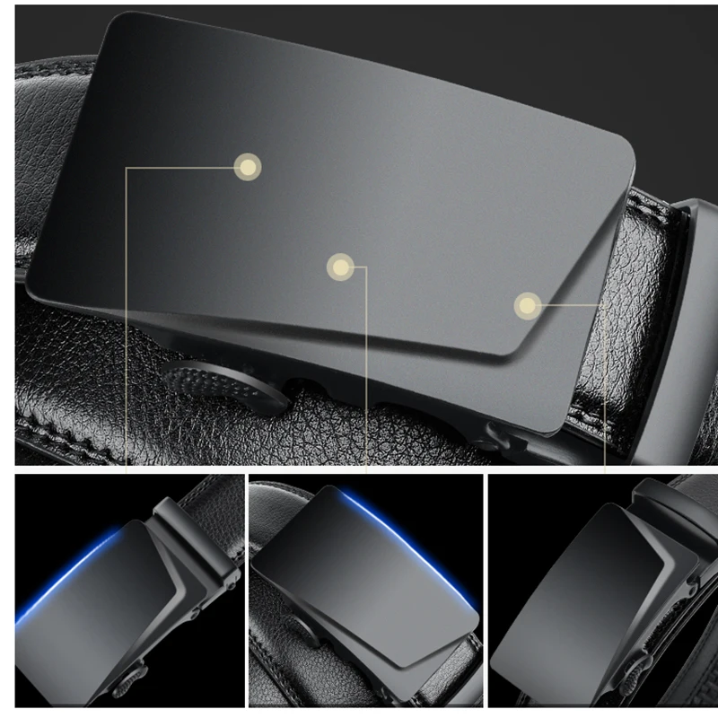 حزام رجالي من العلامة التجارية الشهيرة - مقاس كبير طويل جدًا (105-170 سم)، حزام خصر من جلد البولي يوريثان بإبزيم تلقائي