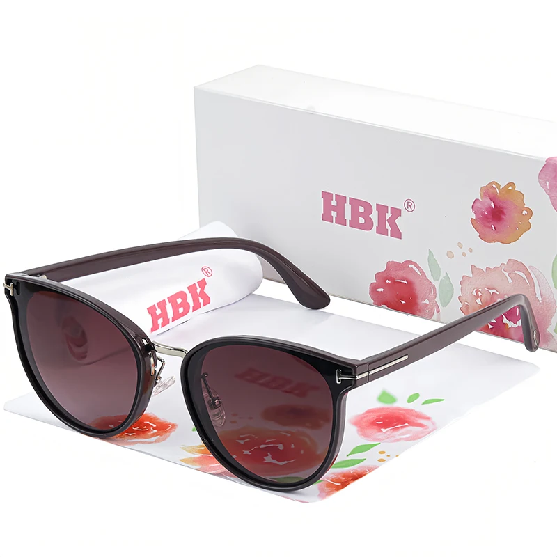 HBK Women\'s Sunglasses Woman Polarized Sunglasses Cat Eye Fashion Polar Sun Glasses Luxury Ladies Brand Ultralight Tourism Party