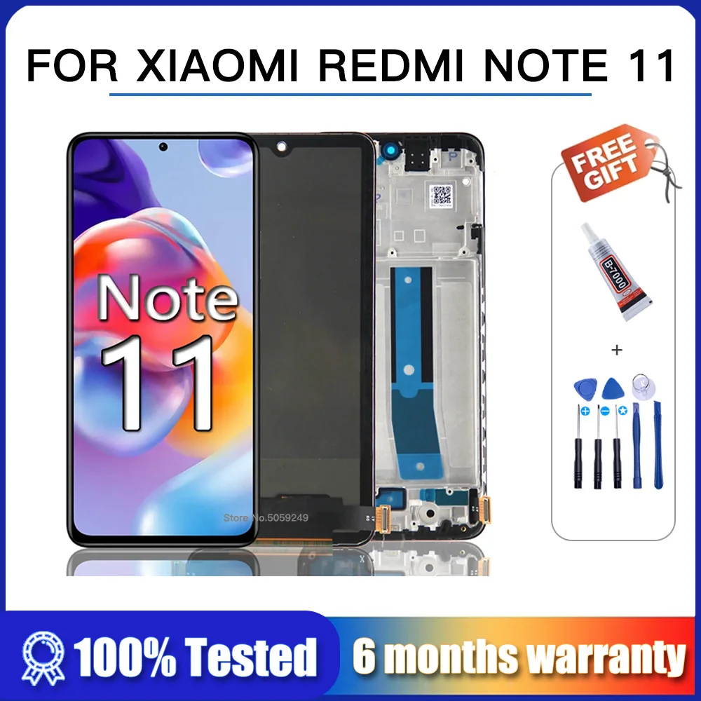 Original AMOLED Display For Xiaomi Redmi Note 11 LCD Display Touch Screen Digitizer Assembly For Redmi Note 11S LCD Display