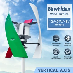 Newly Upgraded 5 KW 24V 48V Vertical Axis Maglev Low-Speed Wind Turbine With Free Energy And Low Noise For Household Use 220V