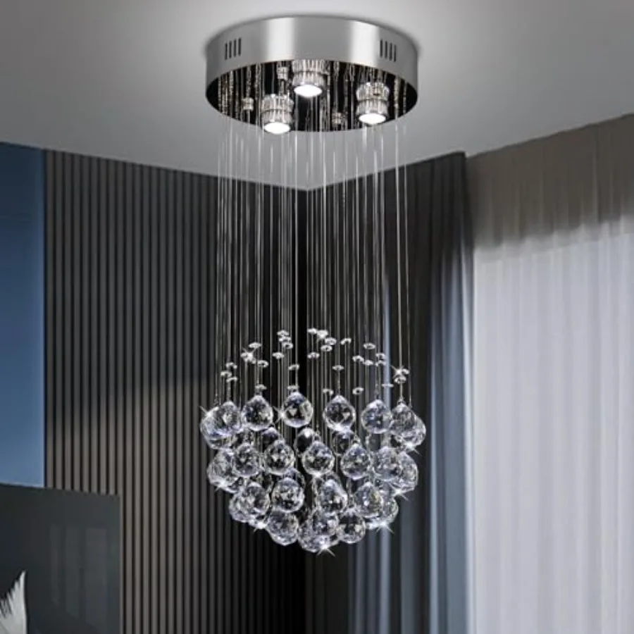 

Современные хрустальные люстры: круглые люстры-капли, потолочные светильники, подвесные светильники-капли из хрусталя
