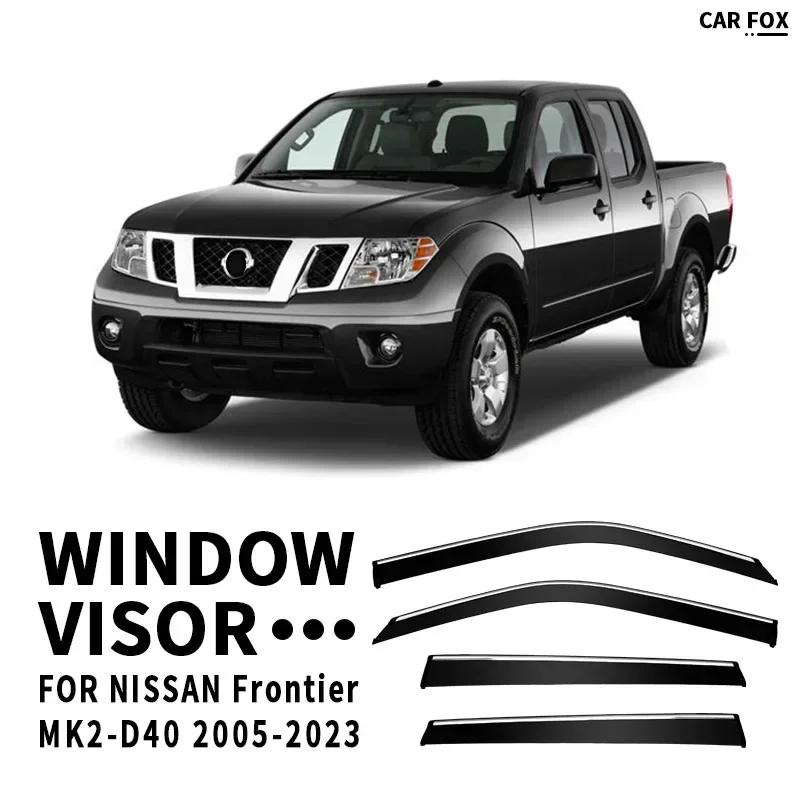 Weathershileds For NISSAN Frontier 1998-2024 Weathershields Window Weather Guard Door Visor Vent Shades Ventvisor Bright Strip