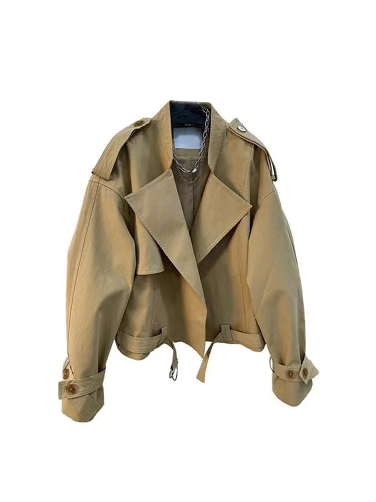 

ort Briti Sle Women's Casual Loose Coat 2025 Autumn Faion Trend Cact Size Premium Feeling ort Outerwear