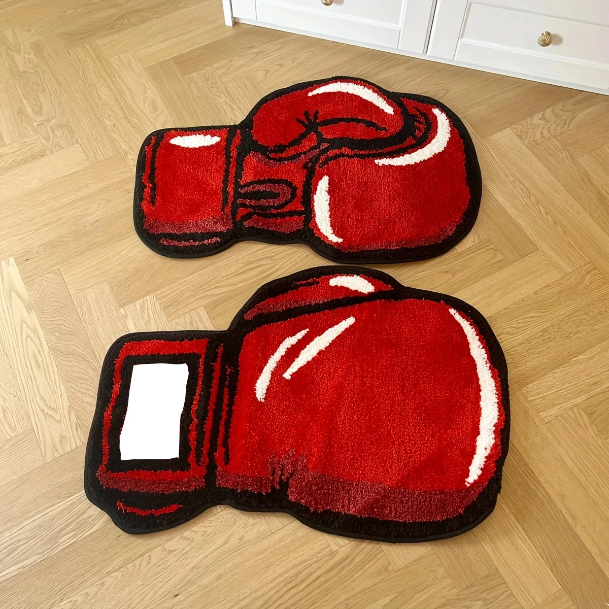 Red Boxing Gloves Tufted Rugs Soft Fluffy Tufted Irregular Printed Tiger Rug Room Decor Floor Mat Absorbent Non-slip Bathroom