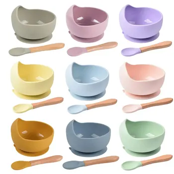 2PCS Silicone Baby Feeding Bowl Tableware for Kids Children Dishes Plate Toddle Training…