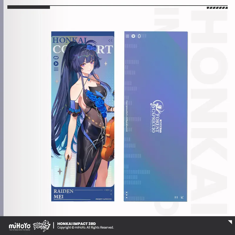 Game Honkai Impact 3 Forest Capriccio Concert Theme Laser Ticket Collectible Ticket Set Kiana Raiden Mei Bronya Zaychik Cosplay