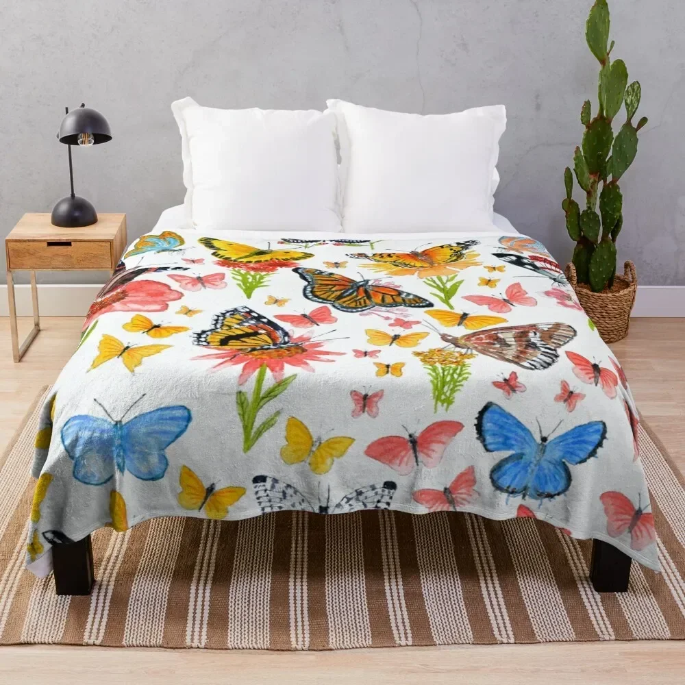 

USA Butterflies Galore! Throw Blanket Warm Giant Sofa Comforter Blankets