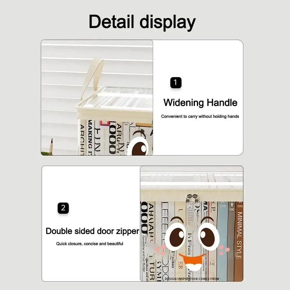 Practical Dust Proof Book Storage Bag Transparent Cute Toy Storage Box with Handle PVC Books Collection Container Home