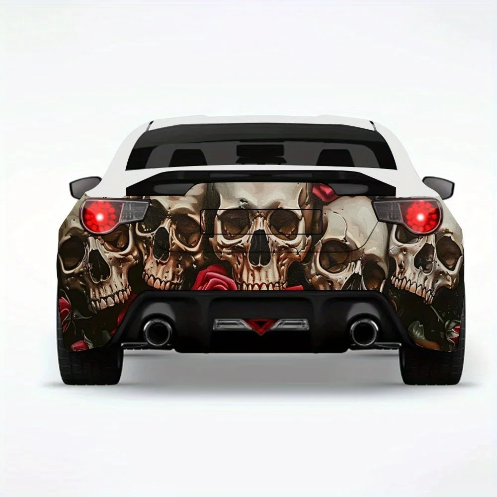 

Автомобильная наклейка с черепом ужасов-виниловая наклейка на заднюю часть автомобиля, водонепроницаемые самоклеящиеся виниловые наклейки для хвоста и бампера автомобиля, украшение