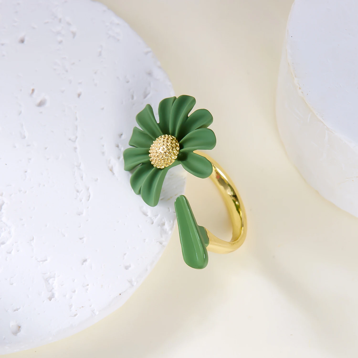 Gänseblümchen-Öffnungsringe für Frauen, elegant, einfach, bunt, Blume, verstellbare Ringe, Verlobung, Hochzeit, Fingerschmuck, Geschenk – Detail 8