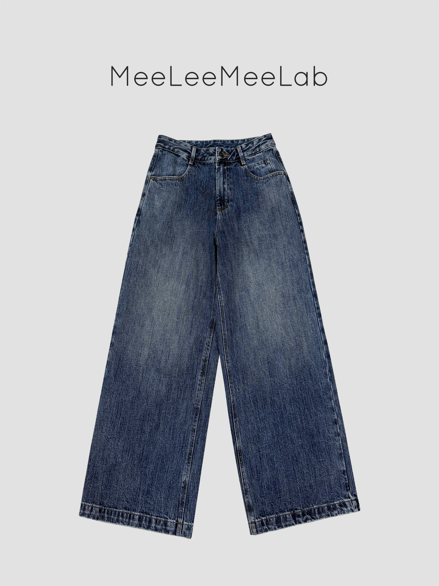 

Джинсы MeeMeeLab Gentleman Ele Cotton Vintage Waed, свободного кроя, с широкими штанинами, нейтральные, со средней посадкой, на молнии, на все сезоны