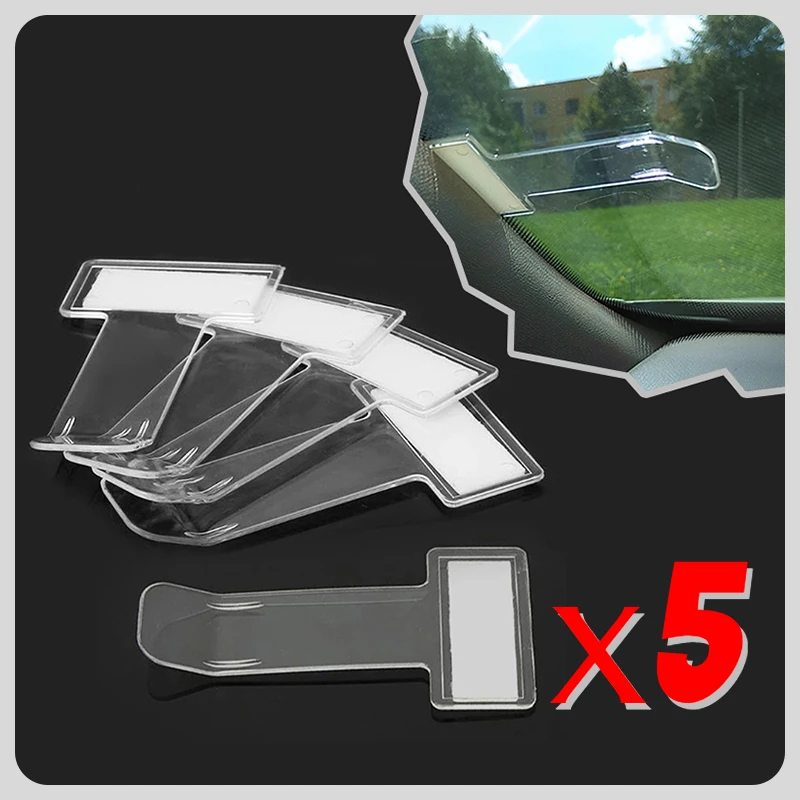 Car Parking Ticket Clip Card Bill Holder Clip Sticker Fastener Organizer Car Styling Windshield Sticker Car Interior Accessories