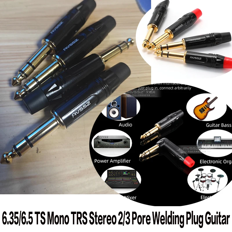

Musical Instrument 6.35mm TRS 1/4 inch Solder Type Mono Plug Connector for DJ Mixer Speaker Guitar Cables Phono Patch Mic