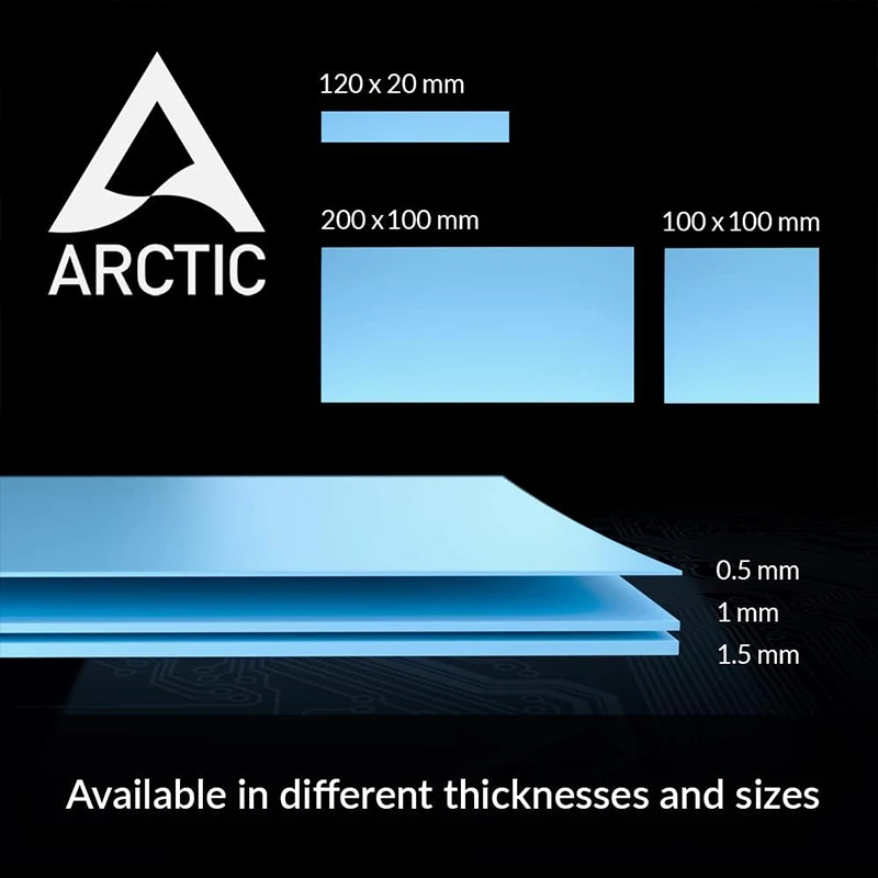 ARCTIC TP-3 Premium Performance Thermal Pad,120x20mm,4 Pieces High Performance,Particularly Soft,Ideal Gap Filler,Bridging Gaps