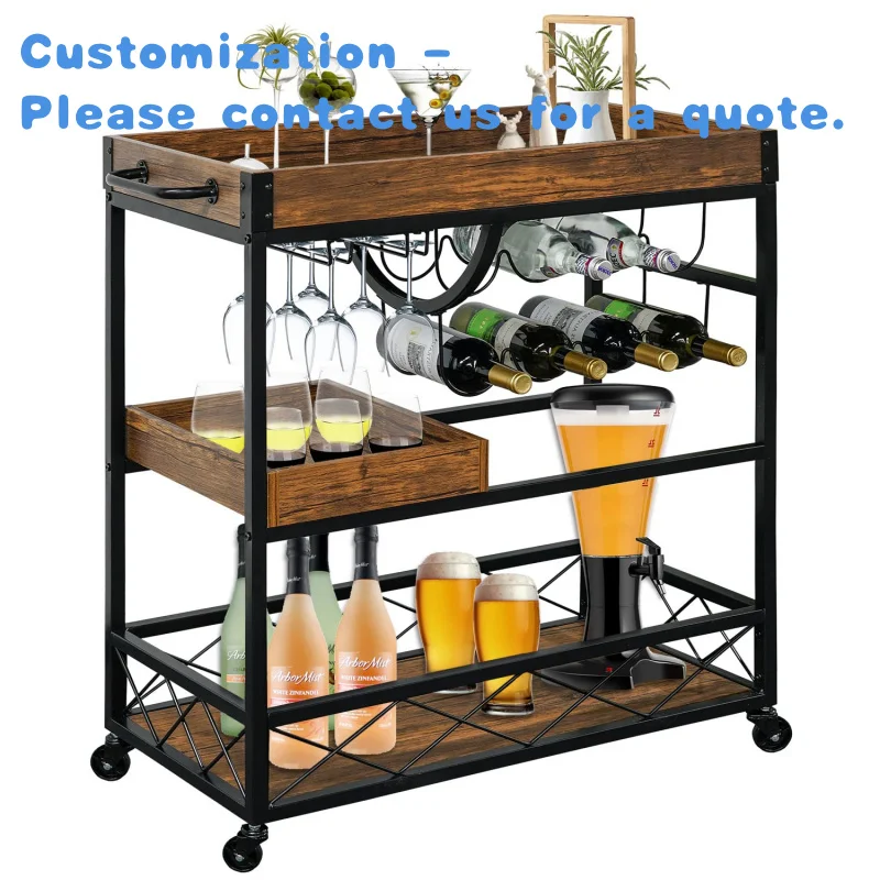 

custom.Hot Hand Cart Hotel Restaurant Tea Cart Wine Rack Kitchen Shelf Shelves