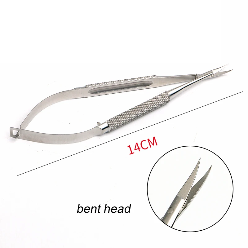 Tijeras de microcirugía quirúrgica con apertura ocular de acero inoxidable