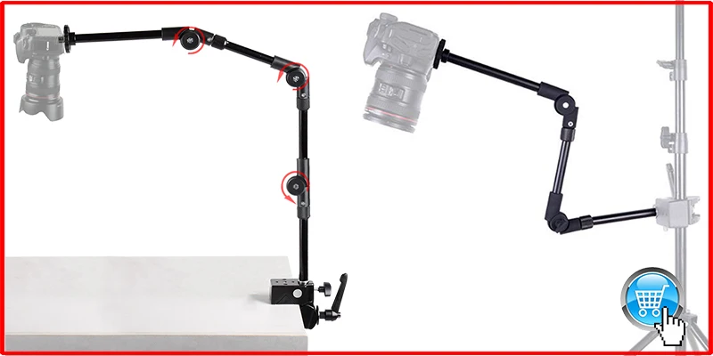 BFOLLOW 32" 22" Magic Arm mit Wandhalterung für Kamera Gelenk-flexible Halterung Ständer Magsafe Handy Tablet Webcam Gopro – Detail 3