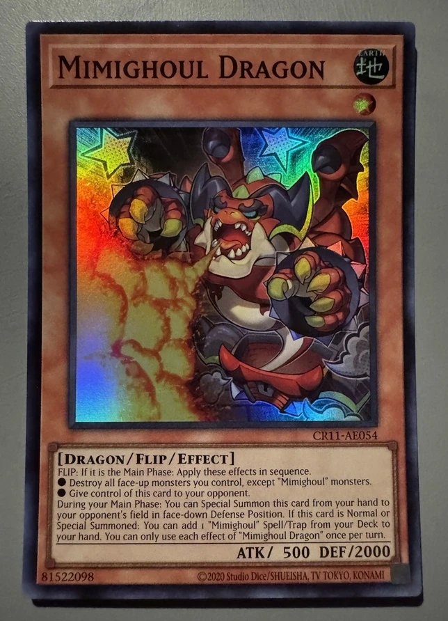 

Yugioh KONAMI Duel Monsters CR11-AE054 Mimighoul Dragon Super Rare Asian English Collection Mint Card