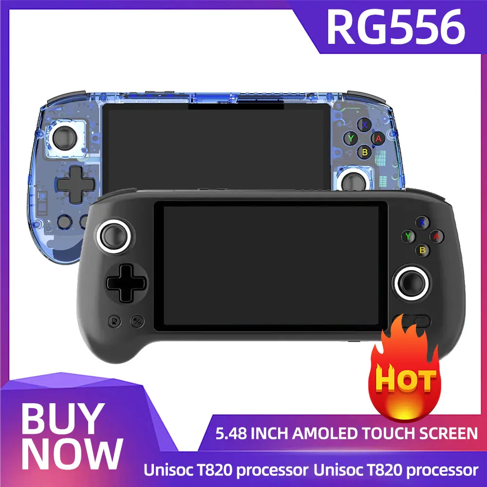 

ANBERNIC RG556 PORTABLE HANDHELD GAME CONSOLE 5.48 INCH AMOLED SCREEN ANDROID 13 SYSTEM WIFI BLUETOOTH 5500 mAh PSP 3DS