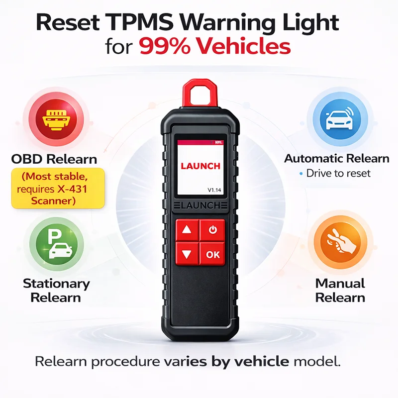 LAUNCH 2026 X431 I-TPMS Car Tire Pressure Diagnostic Tool Relearn Active Support All 315/433MHz Sensor Can Work for X431 Scanner