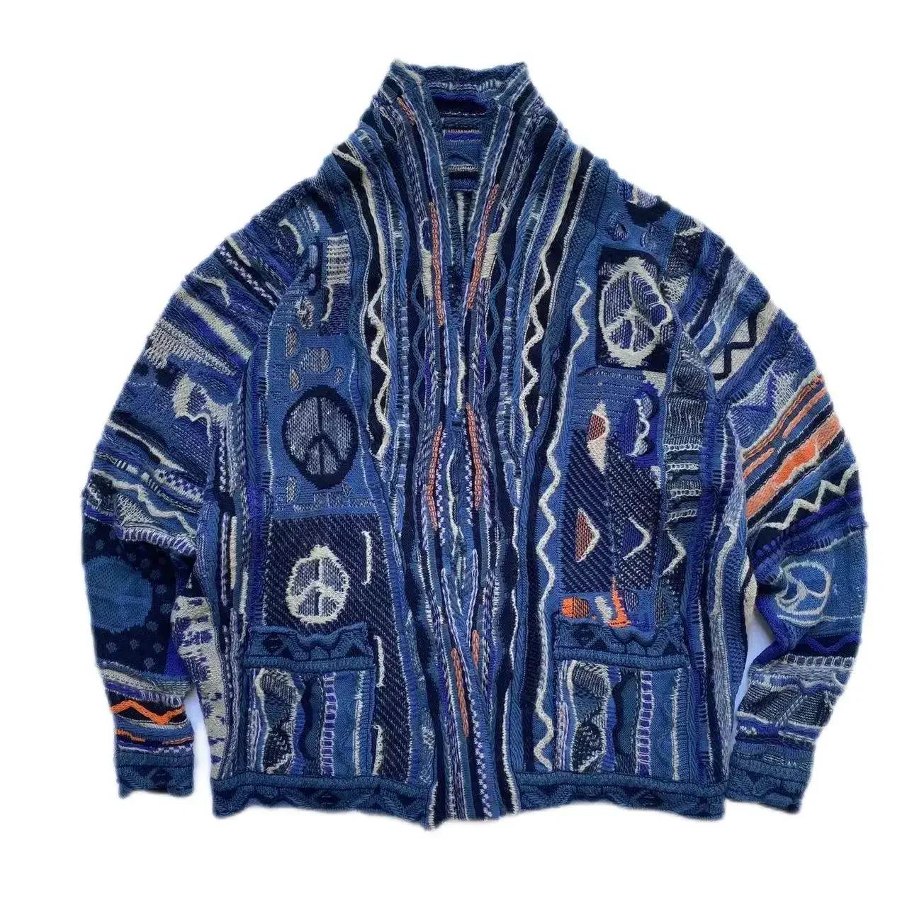 Kapital Vintage Non Hirata Hiroshi Japan Heavy Industries Loose Knit Cardigan Sweater Men's Thickened Coat Taoist Robe Daopao